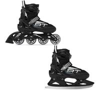 RAVEN Profession Pattini in linea Inline Skates per bambini e adulti OPZIONALE 2in1 con Pattini da ghiaccio regolabili (Black con pattini di figura, 35-39 (23cm-25,5cm))