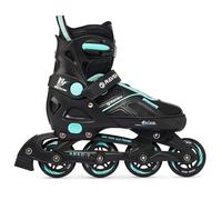 Pattini in linea Inliner Raven Pulse regolabili (Nero/Ciano, 37-40(23,5cm-26cm))