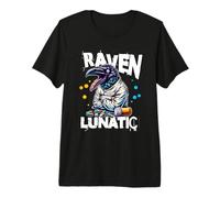 Raven Pun Pazzo Pazzo Animale con Pillole Divertente Uccello Folle Maglietta Premium