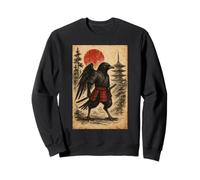 Raven Samurai Warrior Japanese Vintage Graphic Ukiyo-e Art Felpa