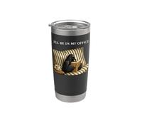 Raven Sarò nel mio ufficio Edgar Allen Poe Crow Bookworm Bicchiere termico in acciaio inox doppia parete