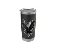 Raven Smoke Wings Gothic Dark Bird Crow Black Per donne uomini Bicchiere termico in acciaio inox doppia parete