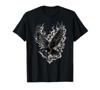 Raven Smoke Wings Gothic Dark Bird Crow Black per Donne Uomini Maglietta