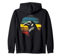 Raven Sunset - Vintage Black Bird Corvo Amante Felpa con Cappuccio