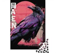 Raven T-Shirt Cool Graphic Tee Jigsaw Puzzle Impossible 1000Pcs Decorazione Per La Casa. Giochi Rilassamento E Intelligence Per Adulti E Bambini Da 12 Anni 38x26cm/1000pcs