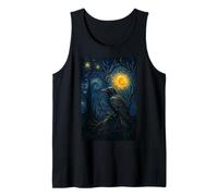 Raven Under Starry Night Moon Fantasy Art Scene Canotta