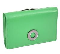 Ravenna, borsetta da donna in pelle con struttura in metallo, piccola pochette porta carte, Verde, S, Casual