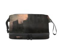 Ravens Before Broken Castle - Trousse a doppio strato per cosmetici per donne e ragazze, borsa da toeletta da viaggio per trucchi, pratica borsa organizer con scomparto per pennelli, Multi, 27x15x14