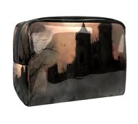 Ravens Before Broken Castle - Trousse da donna, per articoli da toeletta da viaggio, grande, in PVC, con cerniera, Multi, 18.5x7.5x13cm/7.3x3x5.1in, Beauty case