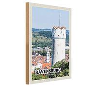 Ravensburg - Targa in legno, motivo: souvenir della Germania, decorazione nostalgica, 30 cm x 40 cm