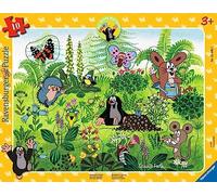 Ravensburger- Kätzchen 05696 - Divertimento in Giardino - 10 Pezzi La Piccola Talpa Puzzle con Cornice per Bambini dai 3 Anni in su, Colore Giallo