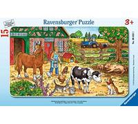Ravensburger Puzzle con Cornice - Vita Felice in Fattoria, 15 Pezzi - 1 pz.