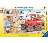 Ravensburger 06359 La mia ruspa- Puzzle incorniciato da 15 pezzi
