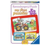 Ravensburger 06573 - My First Puzzle 3x6 Pezzi, Scavatrice, Trattore e Camion