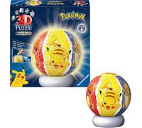 Ravensburger - Puzzle Ball Nightlight Pokémon Puzzle 3d Bambini 6 Anni O Più
