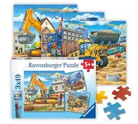 Ravensburger Puzzle - Grandi Veicoli da Costruzione, 3 x 49 Pezzi - 1 pz.