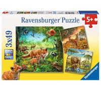 Ravensburger 09330 - Animali Del Mondo Puzzle, 3 x 49 Pezzi
