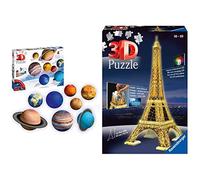 Ravensburger 11668 Puzzle 3D, Sistema Solare, 540 Pezzi & 12579 Puzzle 3D Torre