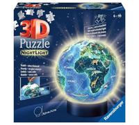 Ravensburger 11844 - Puzzle a forma di Terra in design notturno, 72 pezzi, per fan del globo dai 6 anni in su