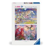 Ravensburger 12000339 - Unicorni e draghi - puzzle 2x 1000 pezzi - puzzle adulti e ragazzi da 14 anni, puzzle fantasy