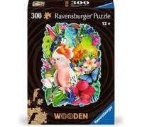 Ravensburger - Puzzle Wooden in Legno, 300 Pezzi, Tema Uccelli Esotici con 25 Piccole Sagome in Legno, Puzzle Animali, Idea Regalo 10+ Anni