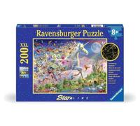 Ravensburger 12000872 Unicorno Farfalla Luminoso - 200 Pezzi XXL Puzzle per Bambini a Partire dagli 8 Anni in su, Si Illumina al Buio