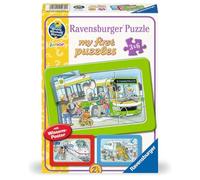 Ravensburger 12004039 in viaggio con autobus, treno e aereo - My First Puzzle con 3 x 6 pezzi e con Wieso Perché Perché Poster conoscenza per bambini dai 2,5 anni
