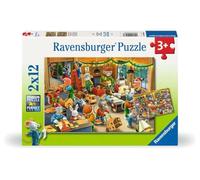 Ravensburger 12004047 Laboratorio Natalizio - Puzzle per Bambini dai 3 Anni in su, con 2 x 12 Pezzi