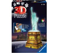 Ravensburger 12596 Statua Della Libertà Puzzle 3D Building Night Edition 108 Pz