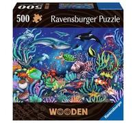 WOODEN ravensburger PUZZLE da 500 pezzi UNDER THE SEA con 40 whimsies INSERTI SA