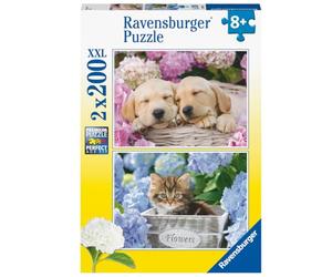 Ravensburger - 2 Puzzle 200 Pezzi XXL Cane e Gatto | Puzzle 8 Anni In Su | Puzzle Bambini Da 200 Pezzi In Regalo | Regalo Bambino 8 Anni 49 X 36 Cm | Puzzles Ravensburger
