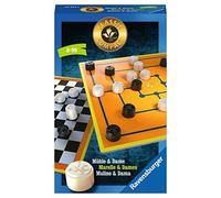 Ravensburger 20545 Classic Compact: Mill & Dame, Gioco Regalo per 2 Giocatori, a partire dagli 8 anni, Formato Compatto, Gioco di Viaggio, Classico