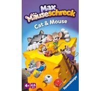 Ravensburger 22466 - Gioco del gatto e del topo di Max Mouse per bambini dai 4 anni in su, gioco di dadi e collezionismo per 2-4 giocatori
