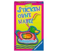 Ravensburger 23099 - ricamo senza aghi, gioco regalo per 1-4 giocatori, gioco per bambini dai 3 anni, formato compatto, gioco da viaggio, lana colorata
