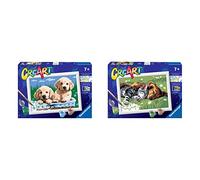 Ravensburger 28931 8 Creart Serie E - Cani Retriever, Dipingere Con I Numeri, Gioco Creativo Per Bambine E Bambini & 28930 1 Creart Serie E - Cane E Gatto Dolce Sonno, Dipingere Con I Numeri