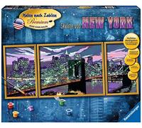 Ravensburger 28951 - Colorare con i Numeri Profilo di New York Premium, trittico, 100 x 40 cm