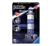 Ravensburger - 3D Puzzle 216 PZ Simboli e Monumenti, Faro Night Edition