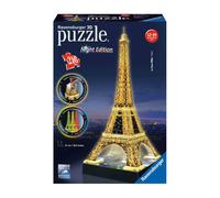 Ravensburger - 3D Puzzle 216 PZ Simboli e Monumenti, Tour Eiffel Night Edition