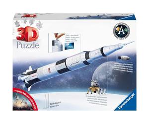Ravensburger - 3D Puzzle Apollo Saturn V Rocket, Razzo Spaziale, 504 Pezzi, 8+ A