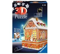 Ravensburger - 3D Puzzle Casetta di Pan di Zenzero Night Edition con Luce, 180 P
