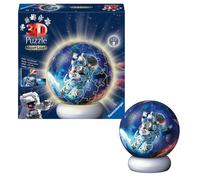 Astronauti con puzzle 3D Ravensburger - Puzzle 3D per bambini dai 6 anni in su - Pallina puzzle con luce notturna a LED come lampada da comodino per bambini - regali spaziali
