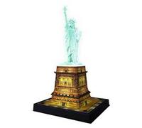 Ravensburger - 3D Puzzle Statua Della Libertà Night Edition con Luce, New York, 108 Pezzi, 8+ Anni