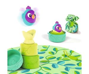 Ravensburger 4857 Play+ - Puzzle impilabile per neonati: nido di uccelli, puzzle montessori, in silicone, giocattolo a ventosa per bambini dai 6 mesi, torre impilabile in silicone con sonaglio, regalo