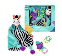 Ravensburger 4858 - Fühlen, rasseln, Spielen (Set Regalo: Zebra), Schmusetuch, Gift zur Geburt, Taufe, Baby Shower, Stimulation der Sinne, Feinmotorik, für Babys ab 0 Monaten