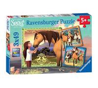 Ravensburger Adventure on Horses, set di puzzle 3x49 pezzi per bambini - 08068 - Ogni pezzo unico. I pezzi si incastrano perfettamente.