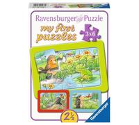 Ravensburger animali 05138 - Piccoli gelati da giardino, 3 x 6 pezzi, puzzle My first per bambini dai 2,5 anni in su, Colore giallo