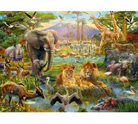 Ravensburger Animals of The Savanna 200 Piece Jigsaw Puzzle with Extra Large Pie