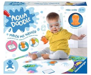 Ravensburger - Aquadoodle Magic Ocean | Tappetino Magico con Acqua 1+ | Disegna con acqua senza macchie e scopri gli animali marini. Tappetino magico Aquadoodle con timbro, da 1 anno.