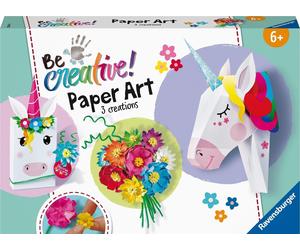 Ravensburger: Be Creative Midi Xl - Paper Art Fiori E Unicoro -
