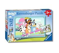 RAVENSBURGER - PUZZLE ILLUSTRATO BLUEY, COLLEZIONE 2X12, 2 PUZZLE DA 12 PEZZI, ETà RACCOMANDATA 3+ ANNI
